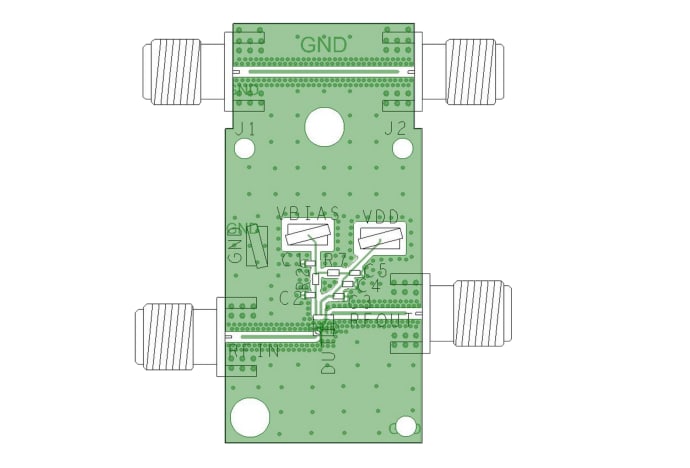 機械図面 - Analog Devices Inc. ADL8105-EVALZ評価ボード